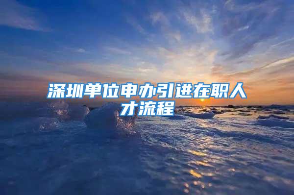 深圳单位申办引进在职人才流程