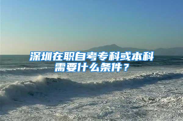 深圳在职自考专科或本科需要什么条件？