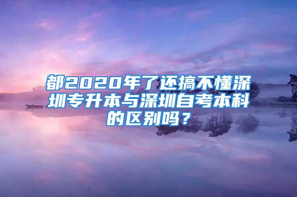 都2020年了还搞不懂深圳专升本与深圳自考本科的区别吗？