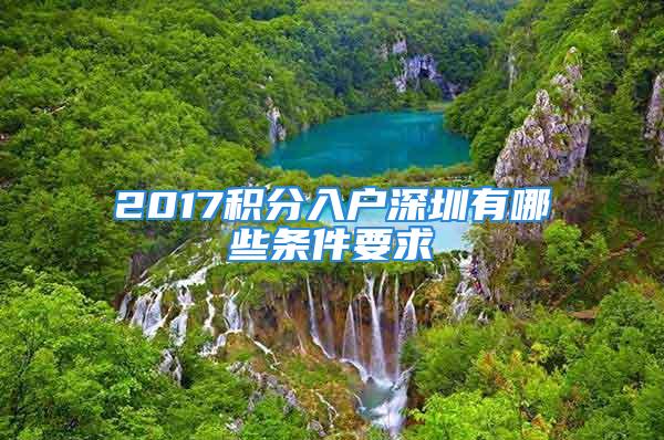 2017积分入户深圳有哪些条件要求