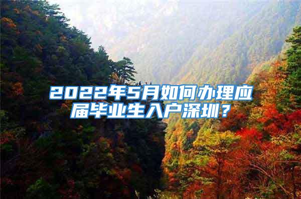 2022年5月如何办理应届毕业生入户深圳？