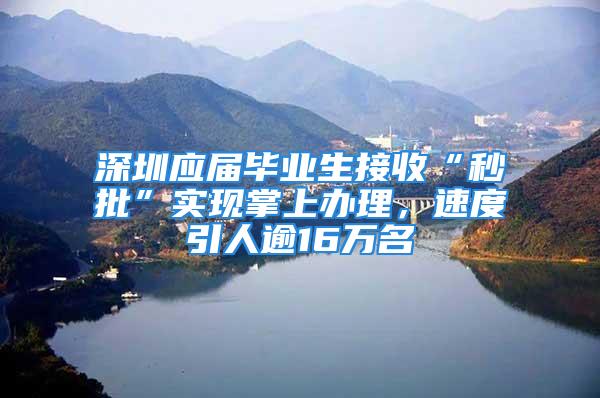 深圳应届毕业生接收“秒批”实现掌上办理，速度引人逾16万名