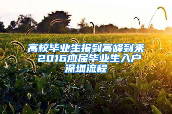 高校毕业生报到高峰到来 2016应届毕业生入户深圳流程