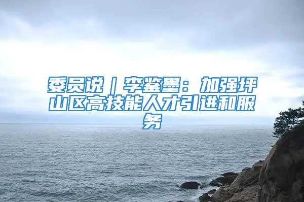 委员说｜李鉴墨：加强坪山区高技能人才引进和服务