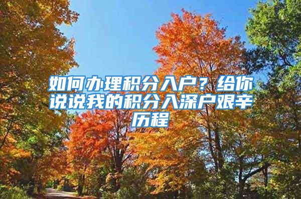 如何办理积分入户？给你说说我的积分入深户艰辛历程