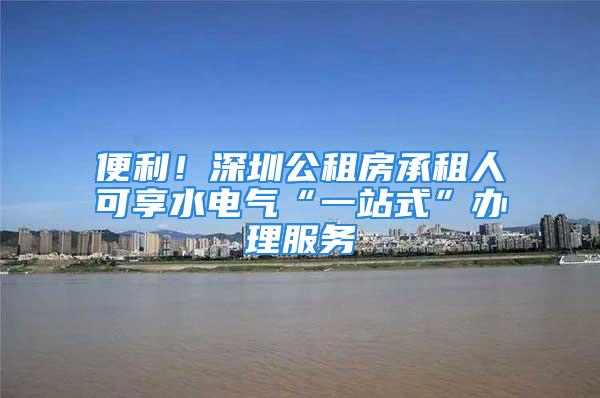 便利！深圳公租房承租人可享水电气“一站式”办理服务