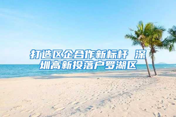 打造区企合作新标杆 深圳高新投落户罗湖区