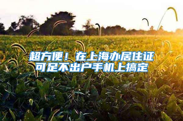 超方便！在上海办居住证可足不出户手机上搞定