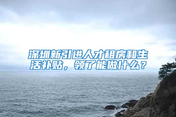 深圳新引进人才租房和生活补贴，领了能做什么？