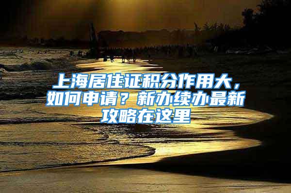 上海居住证积分作用大，如何申请？新办续办最新攻略在这里