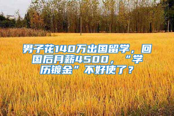 男子花140万出国留学，回国后月薪4500，“学历镀金”不好使了？