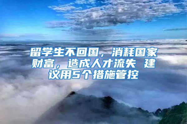 留学生不回国，消耗国家财富，造成人才流失 建议用5个措施管控