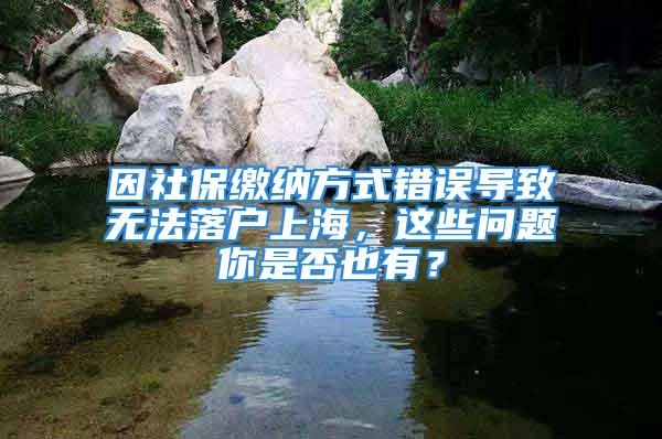 因社保缴纳方式错误导致无法落户上海，这些问题你是否也有？