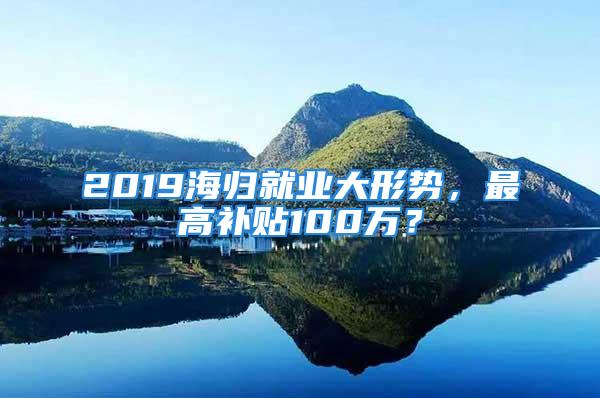 2019海归就业大形势，最高补贴100万？