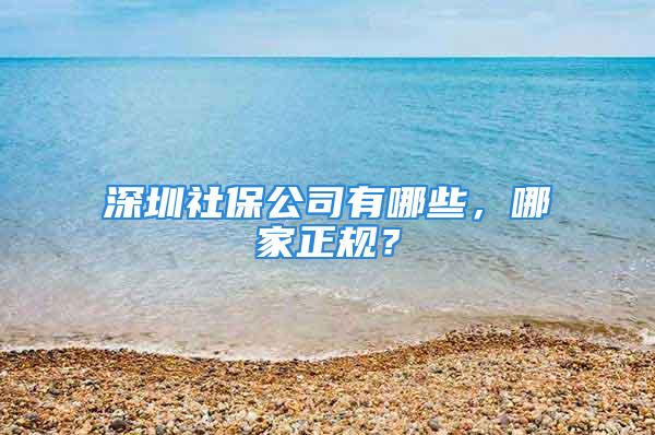 深圳社保公司有哪些，哪家正规？