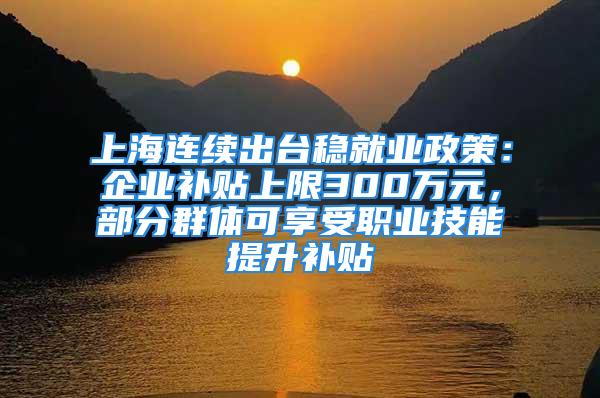 上海连续出台稳就业政策：企业补贴上限300万元，部分群体可享受职业技能提升补贴