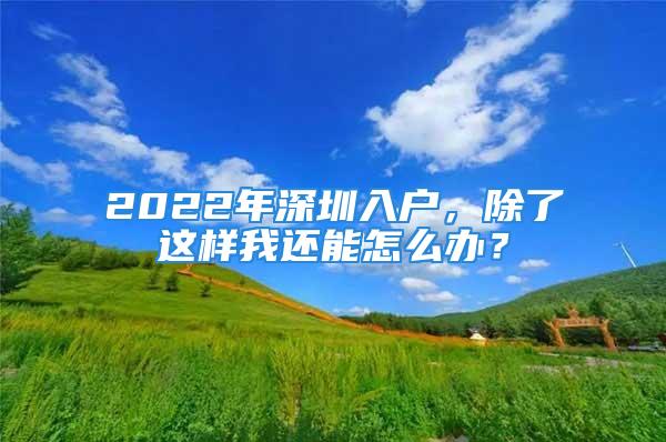 2022年深圳入户，除了这样我还能怎么办？