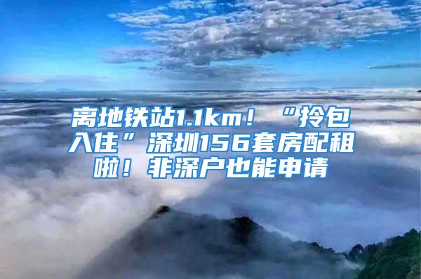 离地铁站1.1km！“拎包入住”深圳156套房配租啦！非深户也能申请