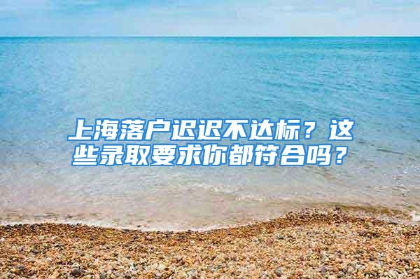 上海落户迟迟不达标？这些录取要求你都符合吗？