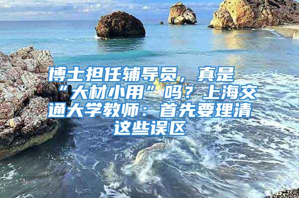 博士担任辅导员，真是“大材小用”吗？上海交通大学教师：首先要理清这些误区