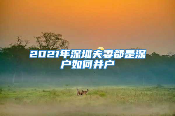 2021年深圳夫妻都是深户如何并户