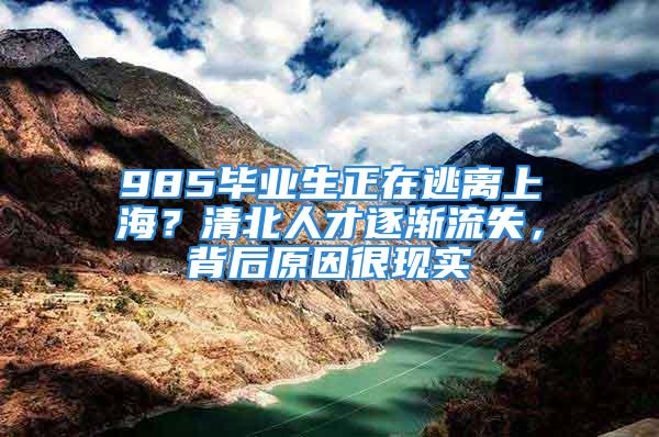 985毕业生正在逃离上海？清北人才逐渐流失，背后原因很现实