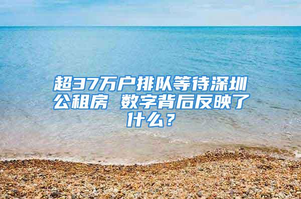 超37万户排队等待深圳公租房 数字背后反映了什么？