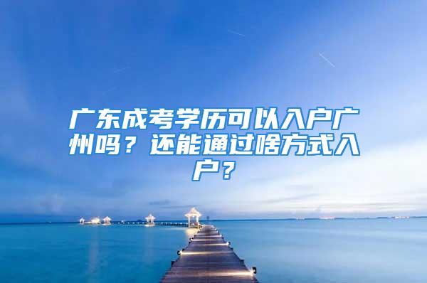 广东成考学历可以入户广州吗？还能通过啥方式入户？