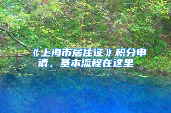 《上海市居住证》积分申请，基本流程在这里