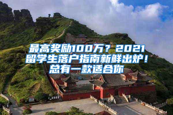 最高奖励100万？2021留学生落户指南新鲜出炉！总有一款适合你