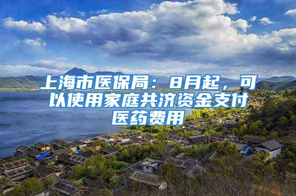 上海市医保局：8月起，可以使用家庭共济资金支付医药费用