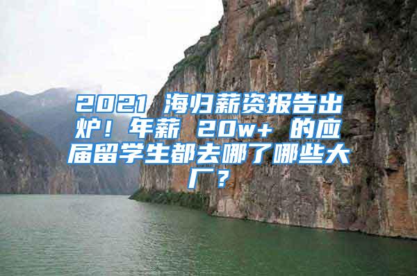 2021 海归薪资报告出炉！年薪 20w+ 的应届留学生都去哪了哪些大厂？