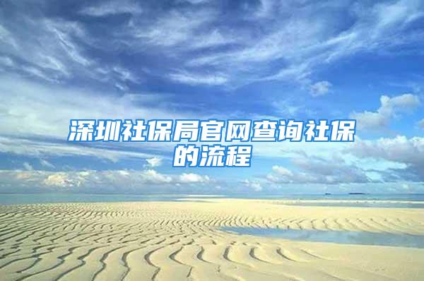 深圳社保局官网查询社保的流程