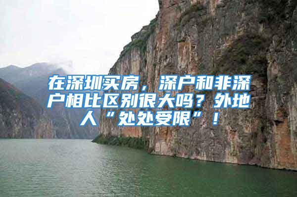 在深圳买房，深户和非深户相比区别很大吗？外地人“处处受限”！