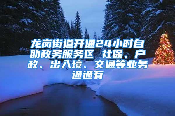 龙岗街道开通24小时自助政务服务区 社保、户政、出入境、交通等业务通通有