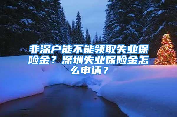 非深户能不能领取失业保险金？深圳失业保险金怎么申请？