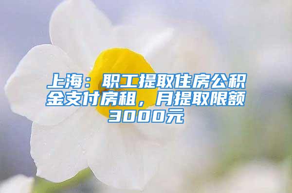 上海：职工提取住房公积金支付房租，月提取限额3000元