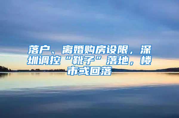 落户、离婚购房设限，深圳调控“靴子”落地，楼市或回落