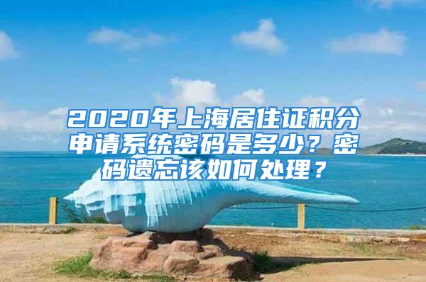 2020年上海居住证积分申请系统密码是多少？密码遗忘该如何处理？