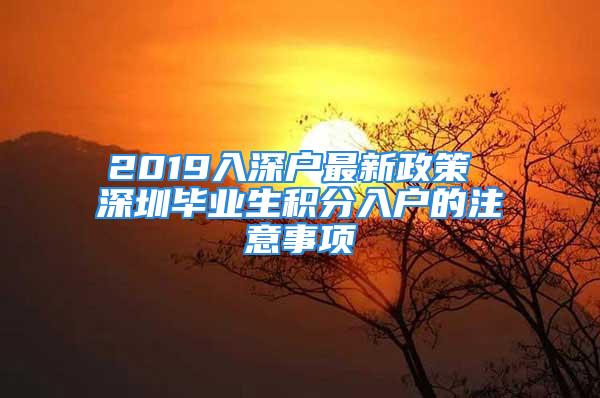 2019入深户最新政策 深圳毕业生积分入户的注意事项