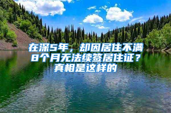 在深5年，却因居住不满8个月无法续签居住证？真相是这样的