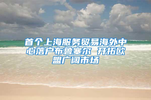 首个上海服务贸易海外中心落户布鲁塞尔 开拓欧盟广阔市场