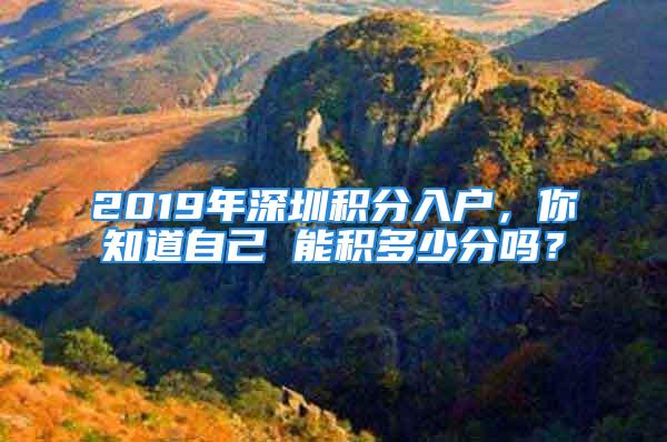 2019年深圳积分入户，你知道自己 能积多少分吗？