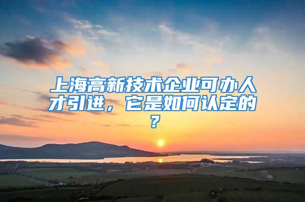 上海高新技术企业可办人才引进，它是如何认定的？