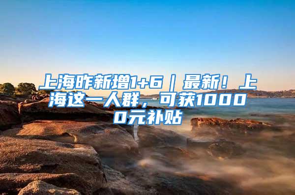 上海昨新增1+6｜最新！上海这一人群，可获10000元补贴