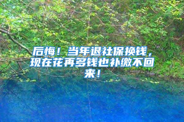 后悔！当年退社保换钱，现在花再多钱也补缴不回来！