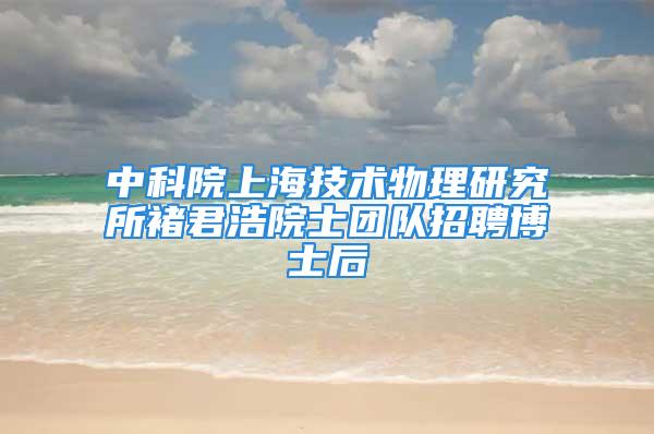 中科院上海技术物理研究所褚君浩院士团队招聘博士后