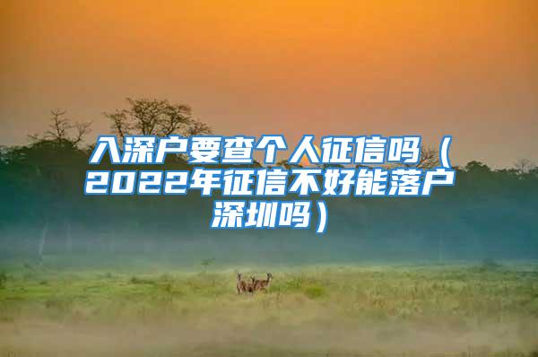 入深户要查个人征信吗（2022年征信不好能落户深圳吗）