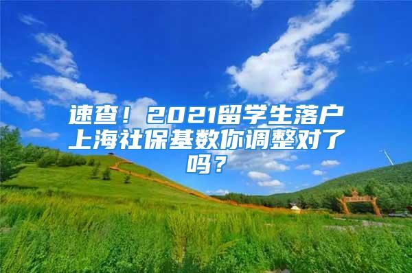 速查！2021留学生落户上海社保基数你调整对了吗？