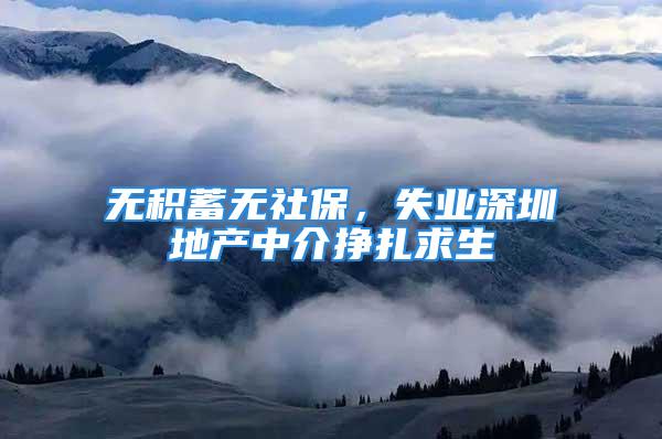 无积蓄无社保，失业深圳地产中介挣扎求生